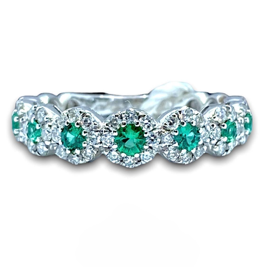 Anello Donna Crivelli con Smeraldi Ct 0.30 e Diamanti
