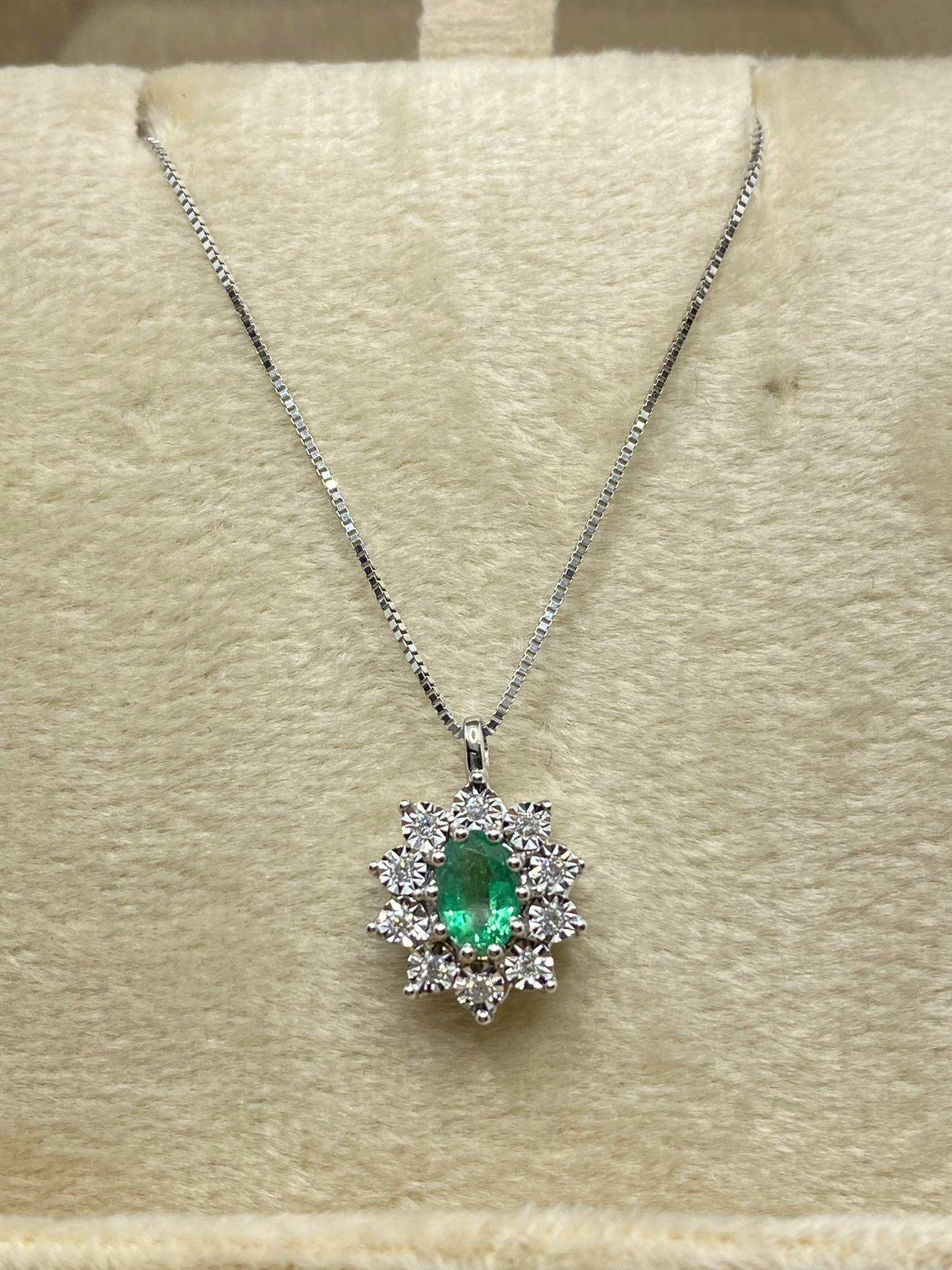 Collana Donna Smeraldo Verde Oro Diamanti Naturali Demetra139.040.S12