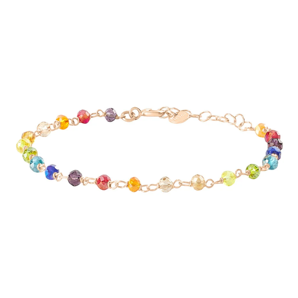 Bracciale da donna del brand stroili della collezione Silver Soul realizzata in argento rosè ed impreziosita da cristalli multicolor