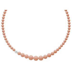 collana miluna terra e mare con corallo rosa e perla in argento PCL5079