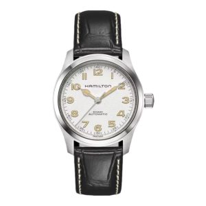 Orologio hamilton khaki murph pelle automatico con quadrante bianco